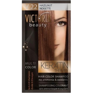 Victoria Beauty Оцветяващ шампоан с кератин - Лешников (v22), 4-8 измивания