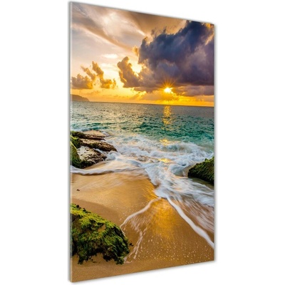 Vertikálny fotoobraz na skle Západ slnka mora 50x100 cm