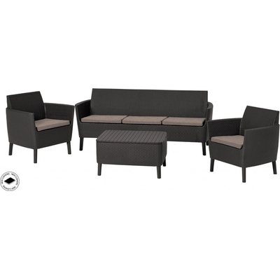ALLIBERT SALEMO 3 SEATER SET hnedá/hnedosivá
