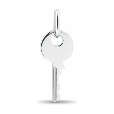 KLENOTA Minimalistický prívesok kľúčik z bieleho zlata P0711012