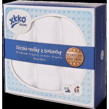 KIKKO Detské osušky z biobavlny Staré časy 90x100 3ks biele