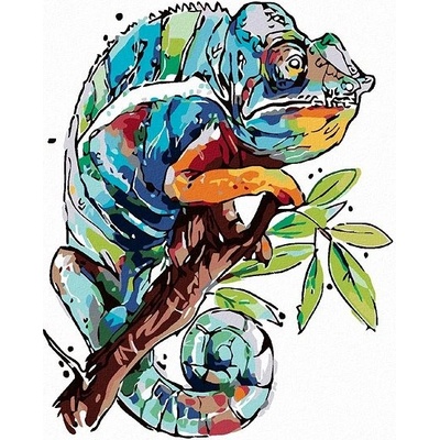 Zuty Malování podle čísel Chameleon 80 x 100 cm vypnuté plátno na rám