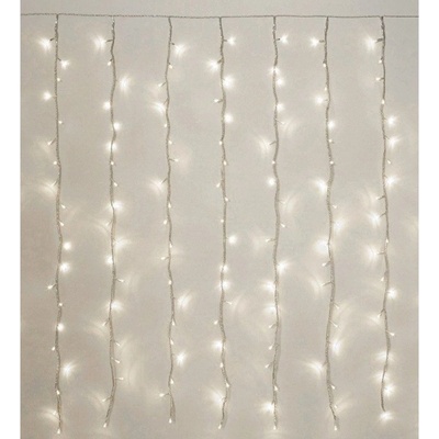 German Světelný LED závěs / 480 LED / 2 m / 12 funkcí / venkovní i vnitřní / studená bílá