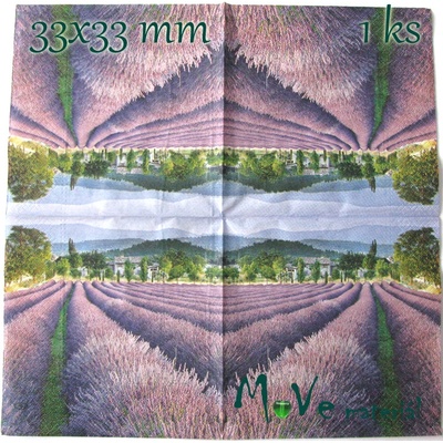 ubrousek na decoupage 33 x 33cm 1ks levandule