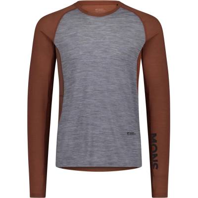 Mons Royale Мъжко мериносово термобельо Mons Royale Temple Merino Long Sleeve Merino base layer - Cinnamon / Grey Heather - размер XXL (015-2332-0215)