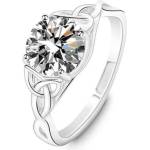 Silenti Jewelry Сребърен пръстен "Дълбочина" - 6 - 52мм (16.6мм диам. )