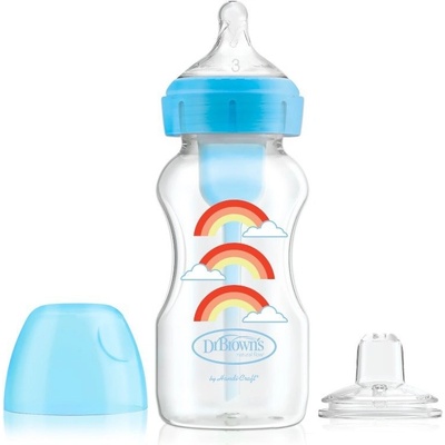 Dr. Brown´s kojenecká láhev širokohrdlá zelená Options plus modrá 270 ml