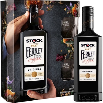 Fernet Stock Original 38% 0,5 l (dárkové balení 2 sklenice)