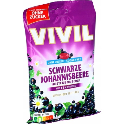 Vivil Bonbóny na kašel bez cukru Rybíz 120 g