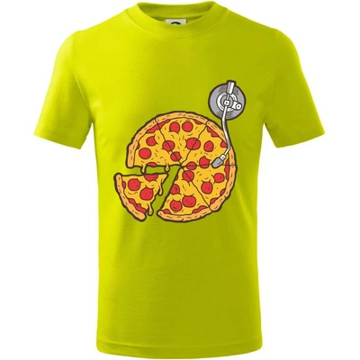 Pizza DJ tričko detské limetková