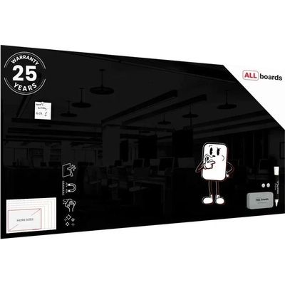 Allboards TS200x100BK Skleněná tabule 200 x 100 cm
