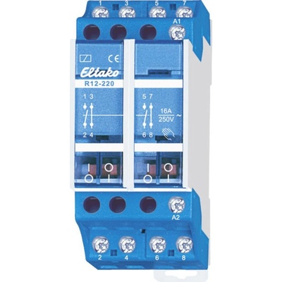 Eltako R12-220-230V spínací relé , 230 V, 16 A, 2 rozpínací kontakty, 2 spínací kontakty, 1 ks