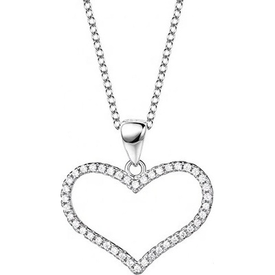 Emporial strieborný rhodiovaný náhrdelník milované trblietavé srdce HA-YJXZ-025