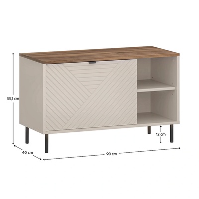 Шкаф за обувки, кашмир/дъб кастело, eyco 1k