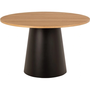 Actona Кръгла масичка за кафе в черен и естествен цвят с дъбов плот ø 120 cm Soli - Actona (H000023542)