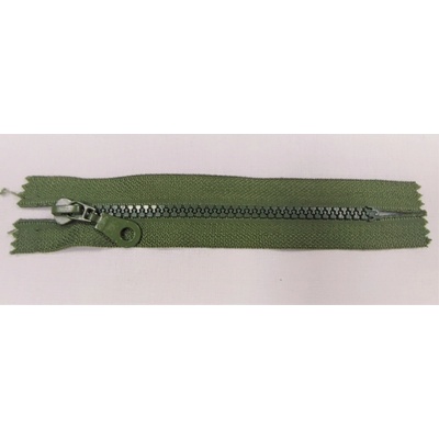 Zips kostený nedeliteľný 14cm / vojenská zelená