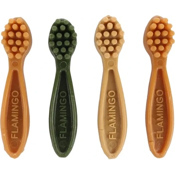 Flamingo Veggie - Дентално лакомство за кучета, вегетарианска четка за зъби, в пакет, 7. 5 см