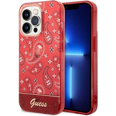 GUESS Кейс Guess GUHCP14LHGBNHR за iPhone 14 Pro 6.1"", червен / червен, твърд, Bandana Paisley (GUE002200-0)