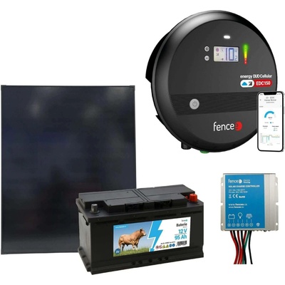 fencee Sada solární elektrický LTE ohradník s výkonem 15 J, solární panel 200 W, regulátor a 12V baterie 95 Ah