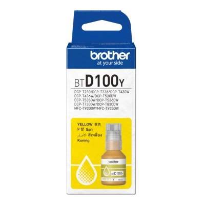 BROTHER БУТИЛКА МАСТИЛО ЗА BROTHER MFC-T930DW/DCP-T830DW/DCP-T730DW/DCP-T530DW/DCP-T430W/DCP-T230 - Ink Bottle - Yellow - PN BTD100Y (BT-D100Y) (BTD100Y)