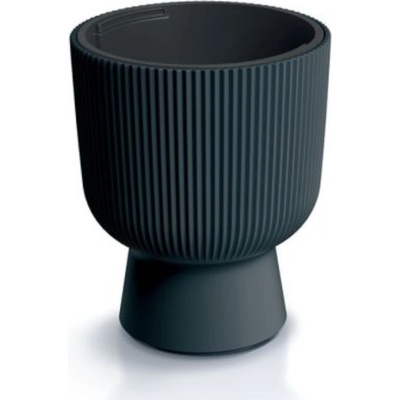 Prosperplast Kvetináč MILLY s vkladom 23,9 cm antracitový s podstavcom