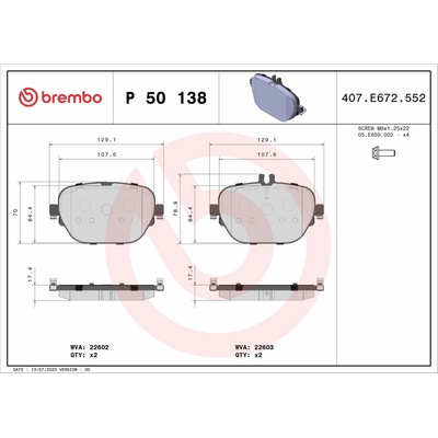 BREMBO Sada brzdových doštičiek P 50 138