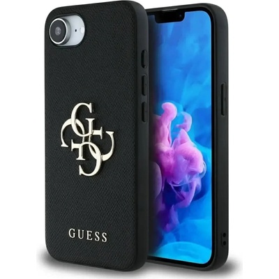 GUESS Калъф Guess PU Grained 4G Metal Logo за iPhone 16e - черен (3666339453275)