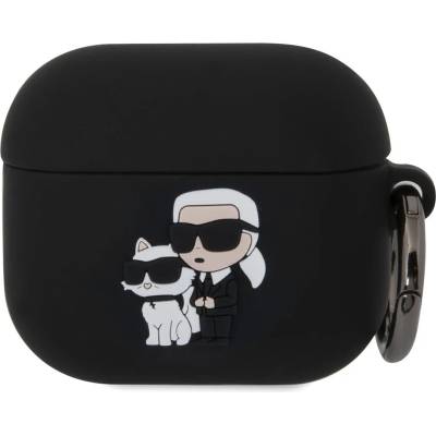 Karl Lagerfeld Силиконов калъф Karl Lagerfeld с 3D лого NFT Karl and Choupette за AirPods 3 черен (KLA3RUNKC)