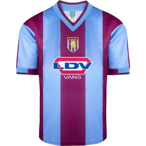Score Draw Мъжка футболна фланелка Score Draw SD Aston Villa Retro Home Shirt 00 Mens - Claret/Blue