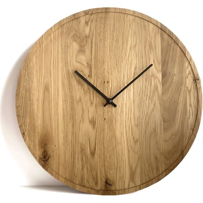 Karls Design Dubové hodiny Pure 30 cm biela bez gravírovania