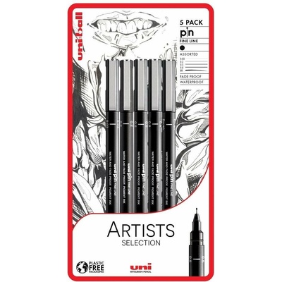UNI PIN fine liner 5 ks černé 72266