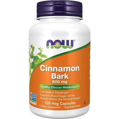 Now Foods Foods Skořice Cinnamon Bark 600 mg 120 kapslí