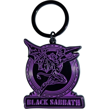Black Sabbath Purple Text Logo & Daemon Ключодържател (BSKEY11)