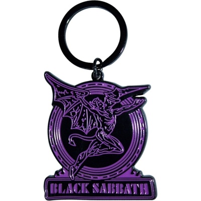 Black Sabbath Purple Text Logo & Daemon Ключодържател (BSKEY11)