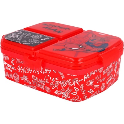 STOR Delený plastový box na desiatu XL, SPIDERMAN, 51399