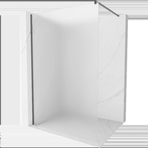Mexen Kioto стена за душ Walk-in 140 x 200 см, матирано 8 мм, четкано пистолетно сиво - 800-140-101-66-30 (800-140-101-66-30)