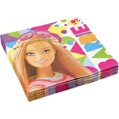 Amscan papírové ubrousky Barbie Sparkle 20ks 33x33cm