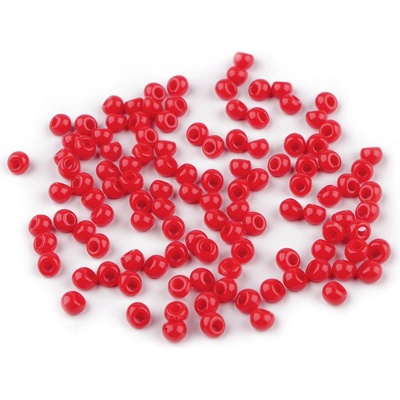 Stoklasa Plastové korálky kapky, imitace rokajlu 4,7x5,3 mm Balení: 10 g, Varianta: 4 červená 4 červená