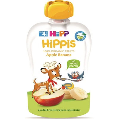 HiPP Био Плодова закуска ябълка и банан 100 гр. - 4+ месеца