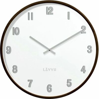 LAVVU Fade Drevené biele hodiny tmavé