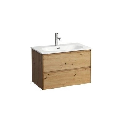Laufen Lani skříňka s umyvadlem slim 80x46x56,7 cm, 2x zásuvka, divoký dub H8600872671041