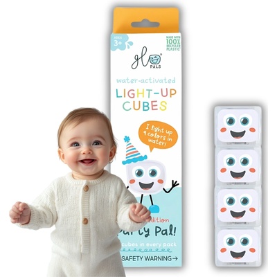Glo Pals svítící senzorické kostky do vody vícebarevné Party Pal 4 ks – Sleviste.cz