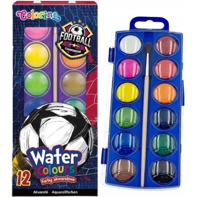 Colorino Vodové farby Futbal 12 farieb + štetec