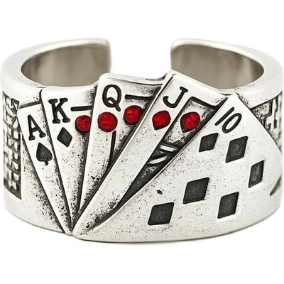 Solla Poker King pánsky prsteň zo zliatiny strieborný CH M PR10