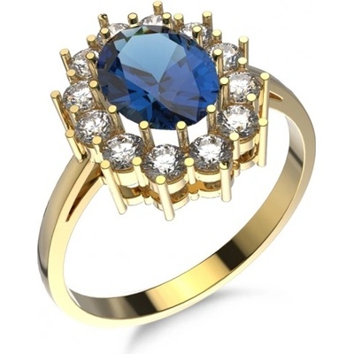 Couple Diana s tmavě modrým zirkonem žluté zlato 6850001 0 2