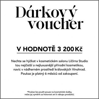 Dárkový poukaz na kosmetické ošetření v hodnotě 3200 Kč Druh: Elektronický