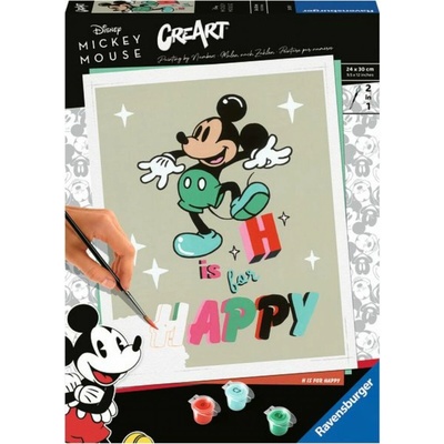 RAVENSBURGER CreArt MICKEY MOUSE H is for Happy 13 x 18 cm