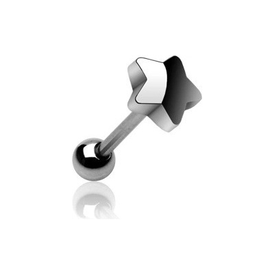 Šperky Eshop piercing do jazyka ve tvaru velké hvězdy C1.3
