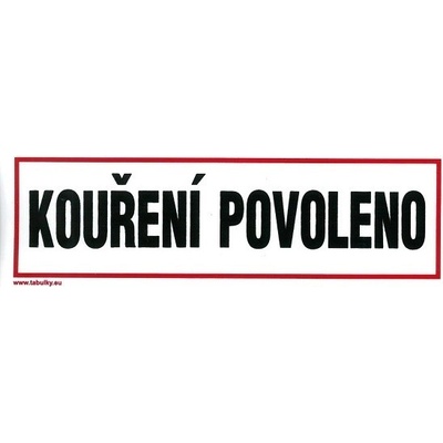 MAGG Kouření povoleno 210x70mm - plastová tabulka