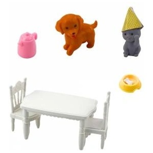 LEAN Toys Birthday Set Doll Animals Dog Cat Table Accessories